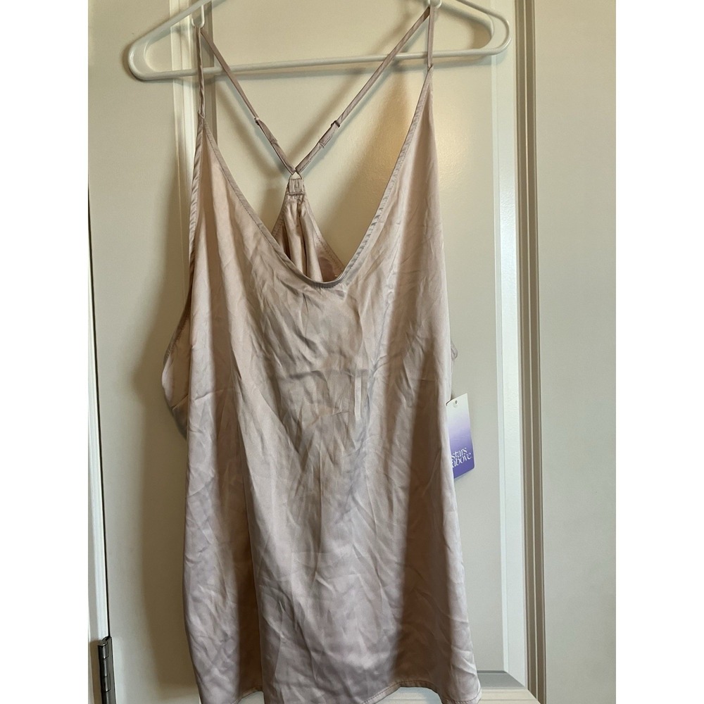 Stars Above Sleep Top Women 2XL Pink NWT Spaghetti Strap Satin C723